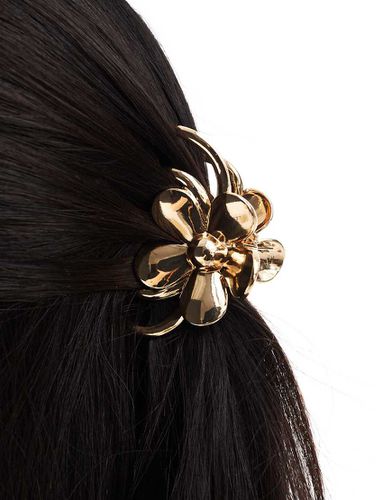 Fermaglio per capelli dorato a fiori - ASOS DESIGN - Modalova