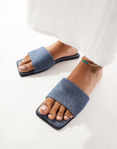 Fig - Sandali bassi con punta squadrata in denim - ASOS DESIGN - Modalova