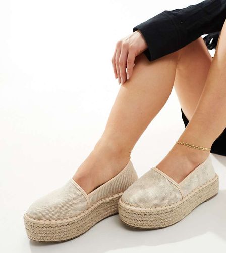 ASOS DESIGN - Journal - Espadrilles à plateformes pointure large - Crème - Asos Design Wide Fit - Modalova