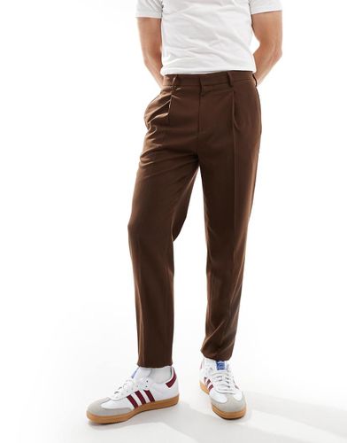 Joggers affusolati eleganti marroni - ASOS DESIGN - Modalova