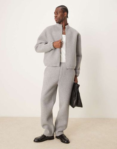 Joggers dritti premium in feltro mélange - ASOS DESIGN - Modalova