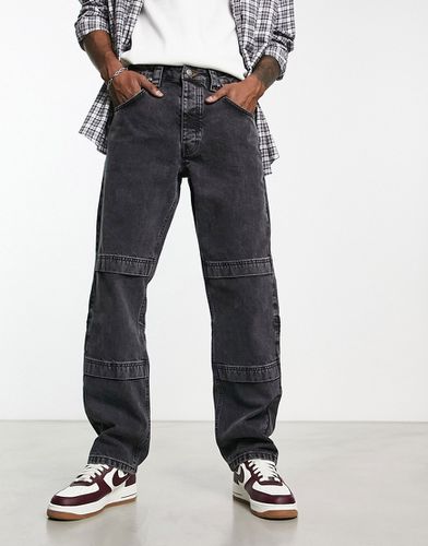 Jeans dritti nero slavato lavaggio Y2K con pannelli - ASOS DESIGN - Modalova