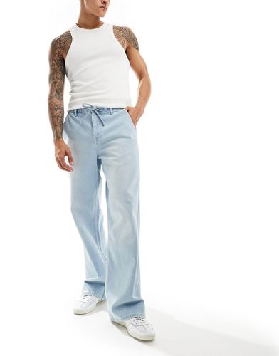 Jeans larghi con fondo ampio e allacciatura lavaggio power - ASOS DESIGN - Modalova