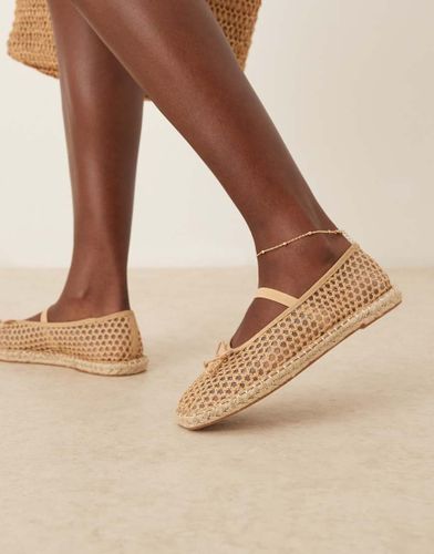Jennie - Ballerines plates style espadrilles effet tressé - Naturel - Asos Design - Modalova