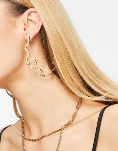 Orecchini a cerchio con serpente - ASOS DESIGN - Modalova