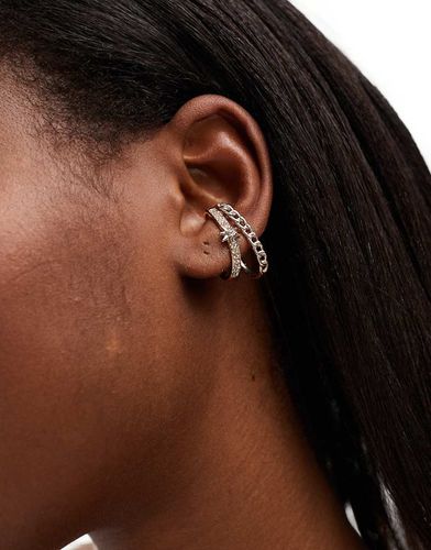 Orecchino ear cuff dorato con catenina multifilo e dettaglio celestiale - ASOS DESIGN - Modalova