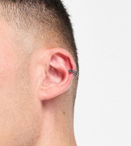 Orecchino ear cuff in sterling con bordi zigrinati - ASOS DESIGN - Modalova
