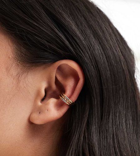 Orecchino ear cuff placcato 14 k con dettaglio multifilo - ASOS DESIGN - Modalova