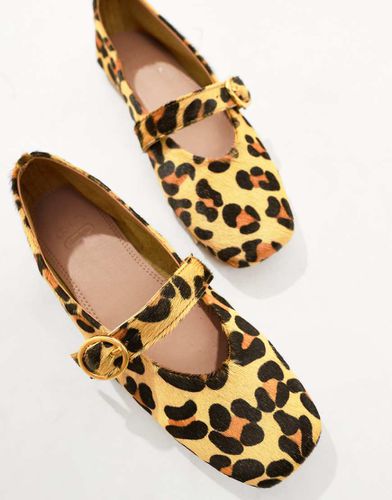 Luxe - Ballerine in pelle premium stile Mary Jane leopardate - ASOS DESIGN - Modalova