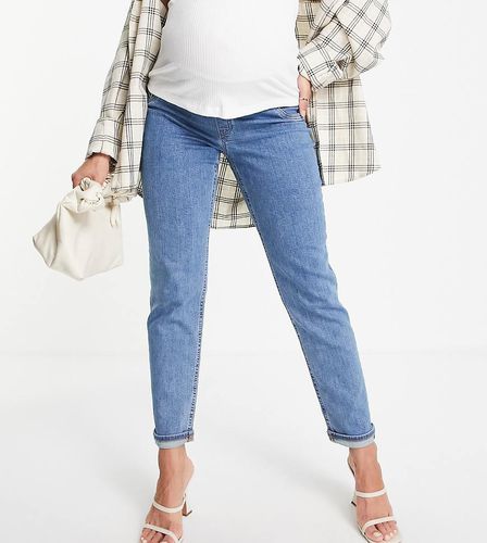 ASOS DESIGN Maternity - Mom jeans slim medio con fascia sotto il pancione - ASOS Maternity - Modalova