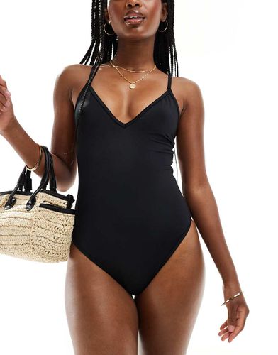 Maya - Costume da bagno con scollo profondo e spalline sottili - ASOS DESIGN - Modalova