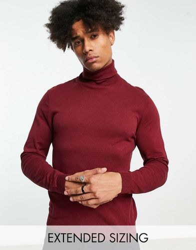 Maglione con collo alto in cotone bordeaux - ASOS DESIGN - Modalova