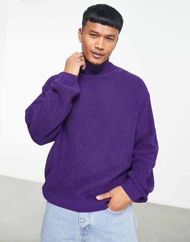 Maglione con collo alto oversize a coste inglesi - ASOS DESIGN - Modalova