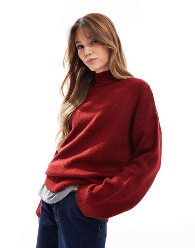 Maglione bordeaux con collo alto - ASOS DESIGN - Modalova