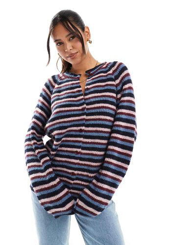 Maglione oversize a righe bordeaux e blu navy - ASOS DESIGN - Modalova