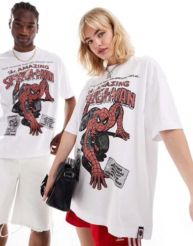 Marvel - T-shirt oversize unisex bianca con stampa Spiderman sul davanti - ASOS DESIGN - Modalova