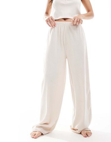 Mix & Match - Pantaloni a coste beige con finiture in pizzo - ASOS DESIGN - Modalova