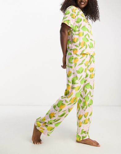 Mix & Match - Pantaloni del pigiama in modal con stampa di frutti - ASOS DESIGN - Modalova