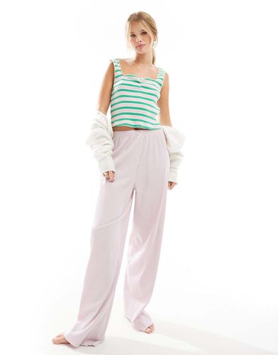 Mix & Match - Pantaloni del pigiama lilla a coste - ASOS DESIGN - Modalova