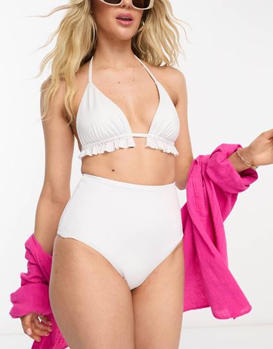 Mix and Match - Slip bikini a vita alta bianchi - ASOS DESIGN - Modalova