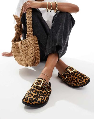 Muse - Sabot premium in pelle leopardati - ASOS DESIGN - Modalova