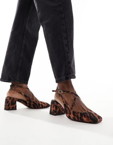 Sawyer - Scarpe leopardate con tacco largo medio e punta quadrata - ASOS DESIGN - Modalova