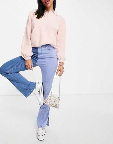 Sassy - Jeans a vita alta a sigaretta con spacco davanti lavaggio in due tonalità - ASOS DESIGN - Modalova