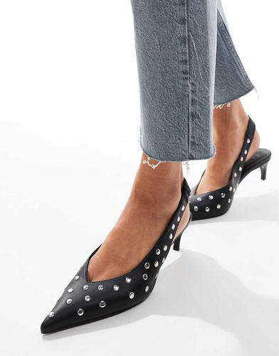 Scene - Scarpe con tacchetto a spillo nere con borchie e cinturino posteriore - ASOS DESIGN - Modalova