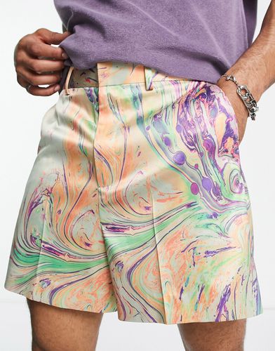 Pantaloncini bermuda eleganti taglio corto con stampa marmorizzata - ASOS DESIGN - Modalova