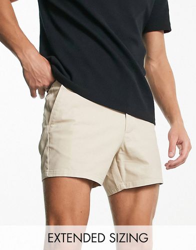 Pantaloncini chino slim taglio corto beige - ASOS DESIGN - Modalova