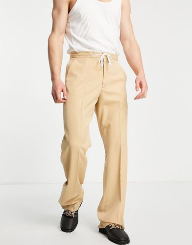 Pantaloni a fondo ampio eleganti color cammello con coulisse in vita - ASOS DESIGN - Modalova