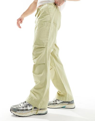 Pantaloni a fondo ampio in popeline salvia stile cargo - ASOS DESIGN - Modalova