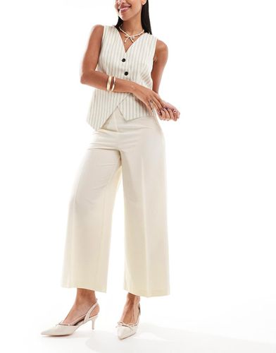 Pantaloni culotte sartoriali color crema - ASOS DESIGN - Modalova