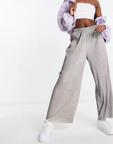 Pantaloni culotte plissé grigi con fondo ampio - ASOS DESIGN - Modalova