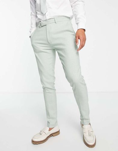 Pantaloni da abito Oxford eleganti skinny polvere - ASOS DESIGN - Modalova