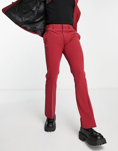 Pantaloni da abito a fondo super ampio bordeaux - ASOS DESIGN - Modalova