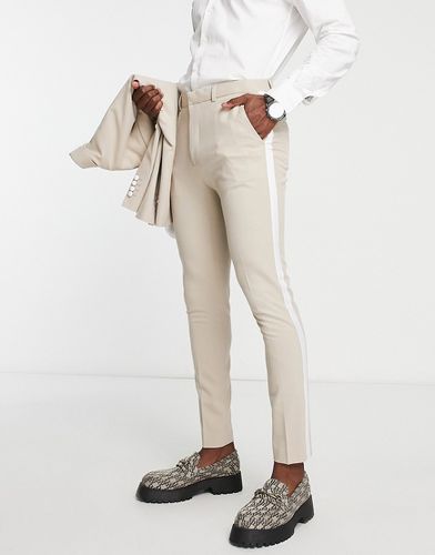 Pantaloni da abito super skinny color pietra da smoking - ASOS DESIGN - Modalova