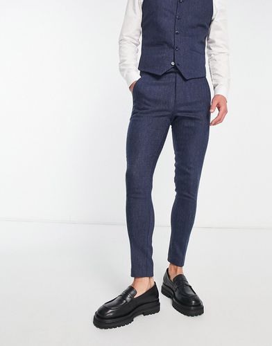 Pantaloni da abito super skinny in misto lana a spina di pesce - ASOS DESIGN - Modalova