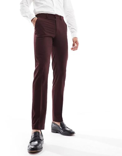 Pantaloni da abito slim bordeaux - ASOS DESIGN - Modalova