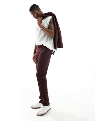 Pantaloni da abito slim bordeaux - ASOS DESIGN - Modalova