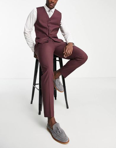 Pantaloni da abito slim bordeaux - ASOS DESIGN - Modalova