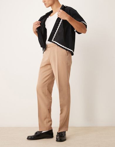 Pantaloni dritti eleganti color cammello - ASOS DESIGN - Modalova