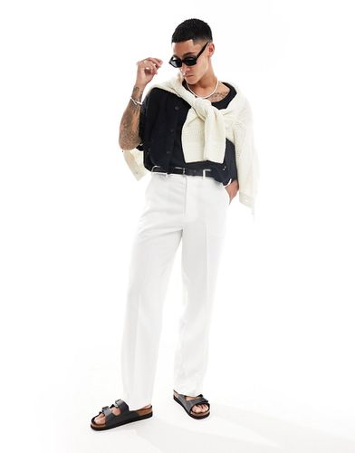 Pantaloni eleganti a fondo ampio bianchi - ASOS DESIGN - Modalova