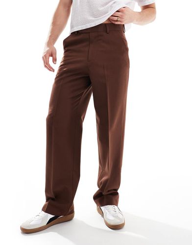 Pantaloni eleganti a fondo ampio marroni - ASOS DESIGN - Modalova