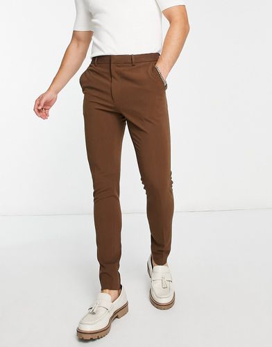 Pantaloni eleganti super skinny cioccolato - ASOS DESIGN - Modalova