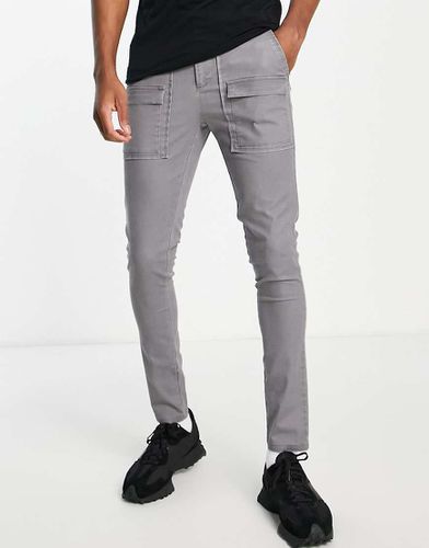 Pantaloni super skinny antracite con tasche sul davanti - ASOS DESIGN - Modalova