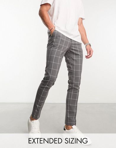 Pantaloni super skinny eleganti antracite a quadri grandi - ASOS DESIGN - Modalova