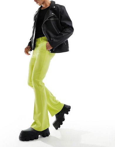 Pantaloni skinny eleganti a zampa color chartreuse - ASOS DESIGN - Modalova