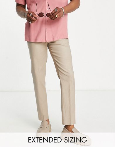 Pantaloni slim eleganti in misto lino color pietra - ASOS DESIGN - Modalova
