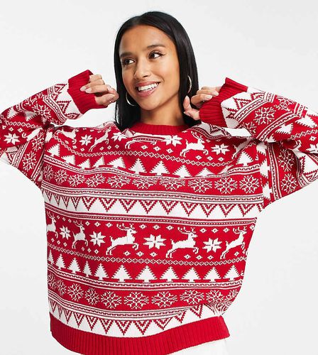 ASOS DESIGN Petite - Maglione natalizio con motivo Fair Isle - ASOS Petite - Modalova